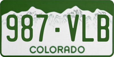 CO license plate 987VLB