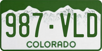 CO license plate 987VLD
