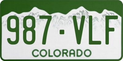 CO license plate 987VLF