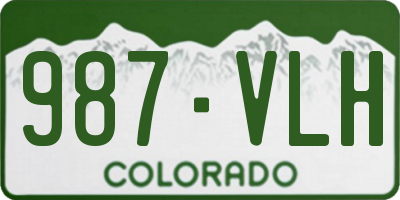 CO license plate 987VLH