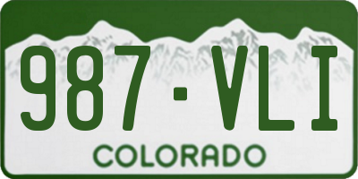 CO license plate 987VLI