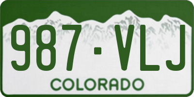 CO license plate 987VLJ