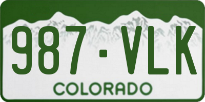 CO license plate 987VLK