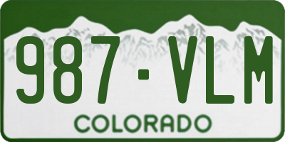 CO license plate 987VLM