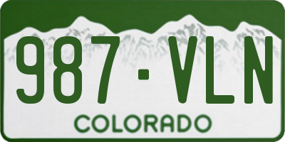 CO license plate 987VLN