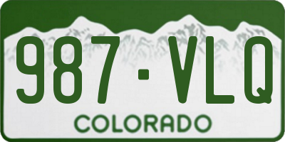 CO license plate 987VLQ