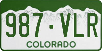 CO license plate 987VLR
