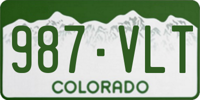 CO license plate 987VLT