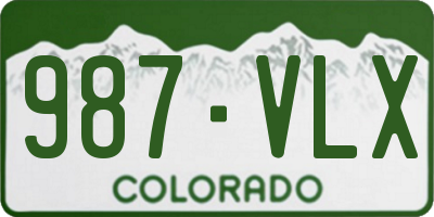 CO license plate 987VLX