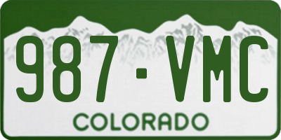 CO license plate 987VMC