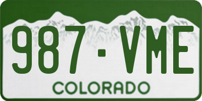CO license plate 987VME