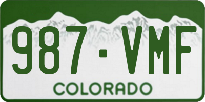 CO license plate 987VMF