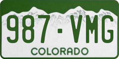 CO license plate 987VMG