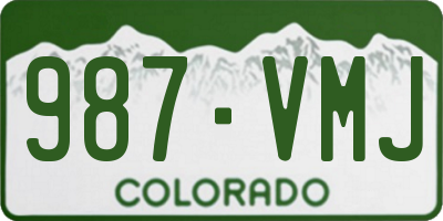 CO license plate 987VMJ