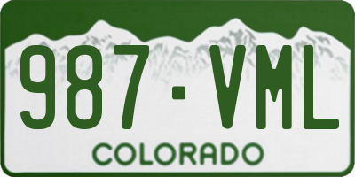 CO license plate 987VML