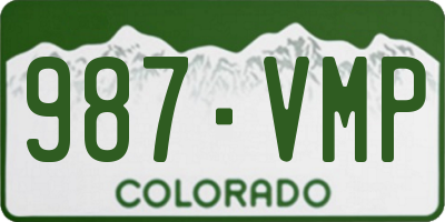 CO license plate 987VMP