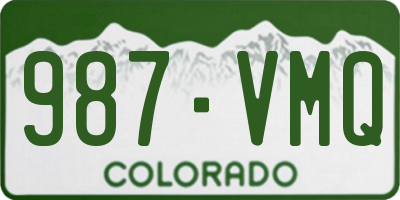 CO license plate 987VMQ