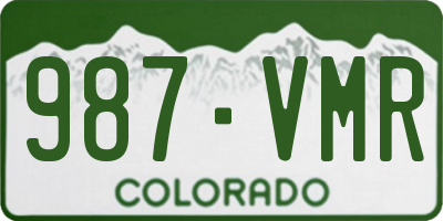 CO license plate 987VMR