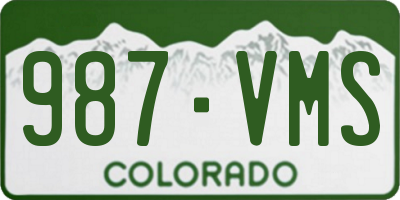 CO license plate 987VMS