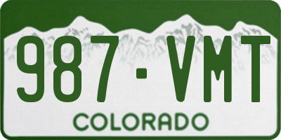 CO license plate 987VMT