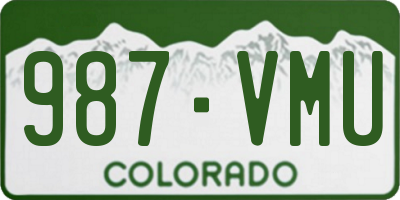 CO license plate 987VMU