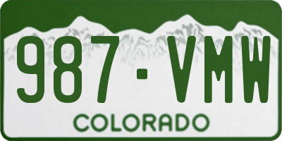 CO license plate 987VMW