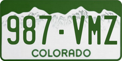 CO license plate 987VMZ