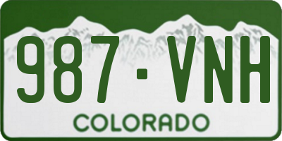 CO license plate 987VNH