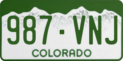 CO license plate 987VNJ