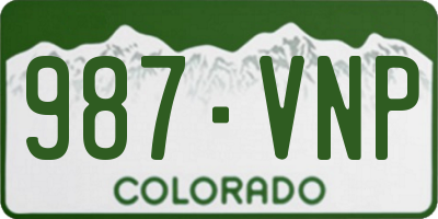 CO license plate 987VNP