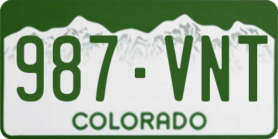 CO license plate 987VNT