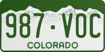 CO license plate 987VOC