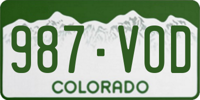 CO license plate 987VOD