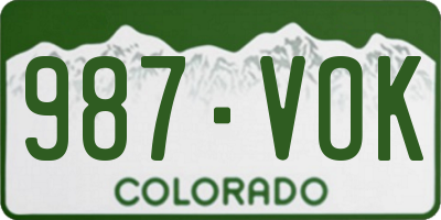 CO license plate 987VOK