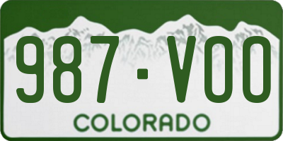 CO license plate 987VOO