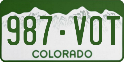 CO license plate 987VOT