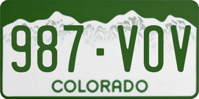 CO license plate 987VOV
