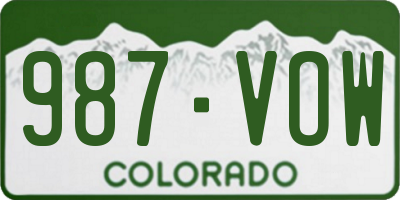 CO license plate 987VOW