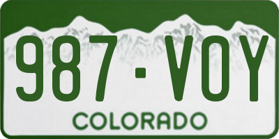 CO license plate 987VOY