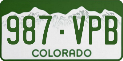 CO license plate 987VPB