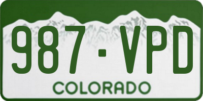 CO license plate 987VPD