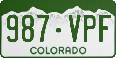 CO license plate 987VPF