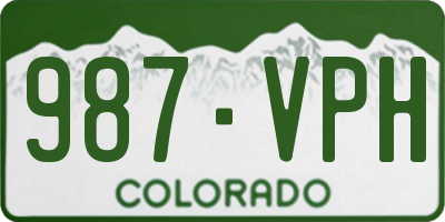 CO license plate 987VPH