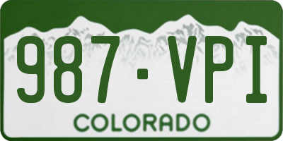 CO license plate 987VPI