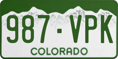 CO license plate 987VPK