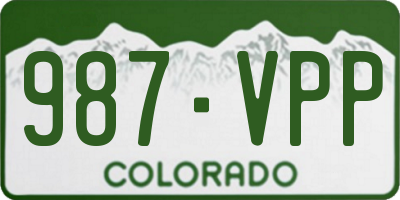 CO license plate 987VPP