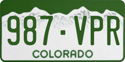 CO license plate 987VPR
