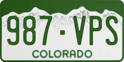 CO license plate 987VPS