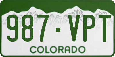 CO license plate 987VPT