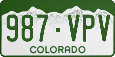 CO license plate 987VPV